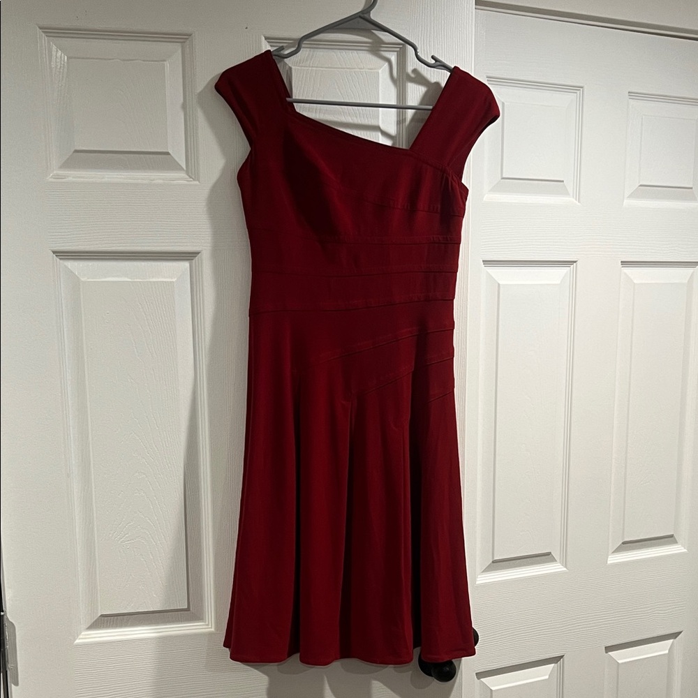 Adrianna Papell Asymmetrical Red Dress